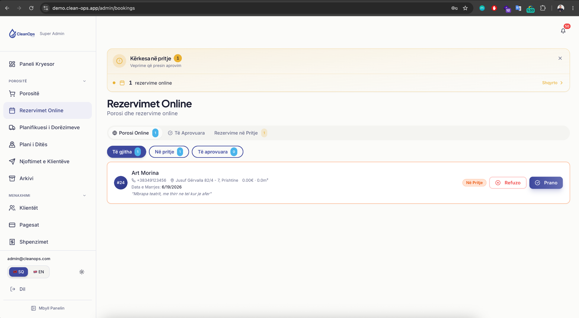 Customer management